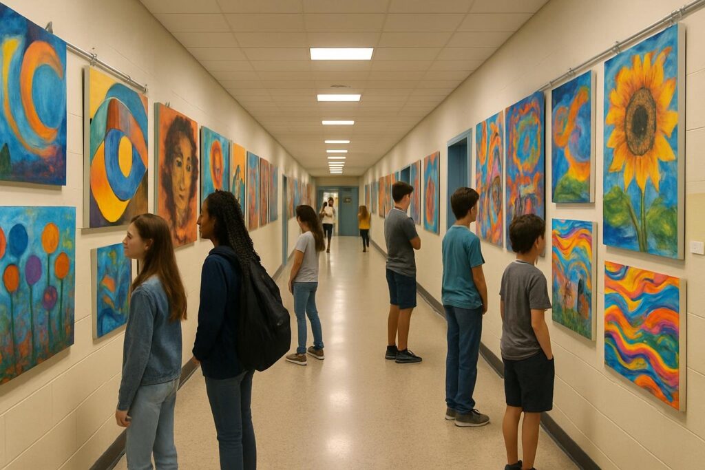 Corredores de Escola em Vitória Viram Galeria de Arte com Talentos Locais
